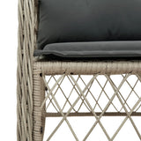 Garden Chairs with Cushions 2 pcs Light Grey Poly Rattan