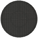 3 Piece Bistro Set with Cushions Black Poly Rattan