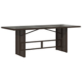 Garden Table with Glass Top Brown 190x80x74 cm Poly Rattan