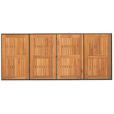 Garden Table with Acacia Wood Top Black 190x80x74 cm Poly Rattan