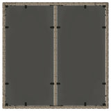 Garden Table with Glass Top Grey 90x90x75 cm Poly Rattan