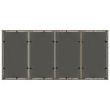 Garden Table with Glass Top Grey 190x90x75 cm Poly Rattan