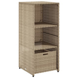 Garden Storage Cabinet Beige 50x55x115 cm Poly Rattan