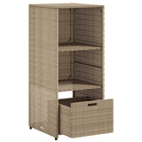 Garden Storage Cabinet Beige 50x55x115 cm Poly Rattan