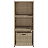 Garden Storage Cabinet Beige 50x55x115 cm Poly Rattan