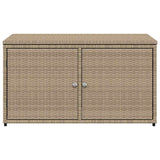 Garden Storage Cabinet Beige 110x55x60.5 cm Poly Rattan