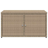 Garden Storage Cabinet Beige 110x55x60.5 cm Poly Rattan