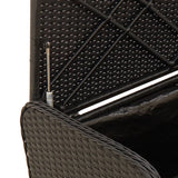 Storage Bench with Cushion Black 115x51x52 cm Poly Rattan
