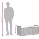 Storage Bench with Cushion Black 115x51x52 cm Poly Rattan