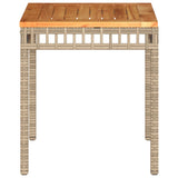 Garden Table Mix Beige 38x38x42 cm Poly Rattan Acacia Wood