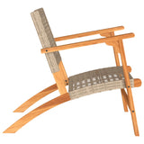 Garden Chairs 2 pcs Beige Poly Rattan and Acacia Wood