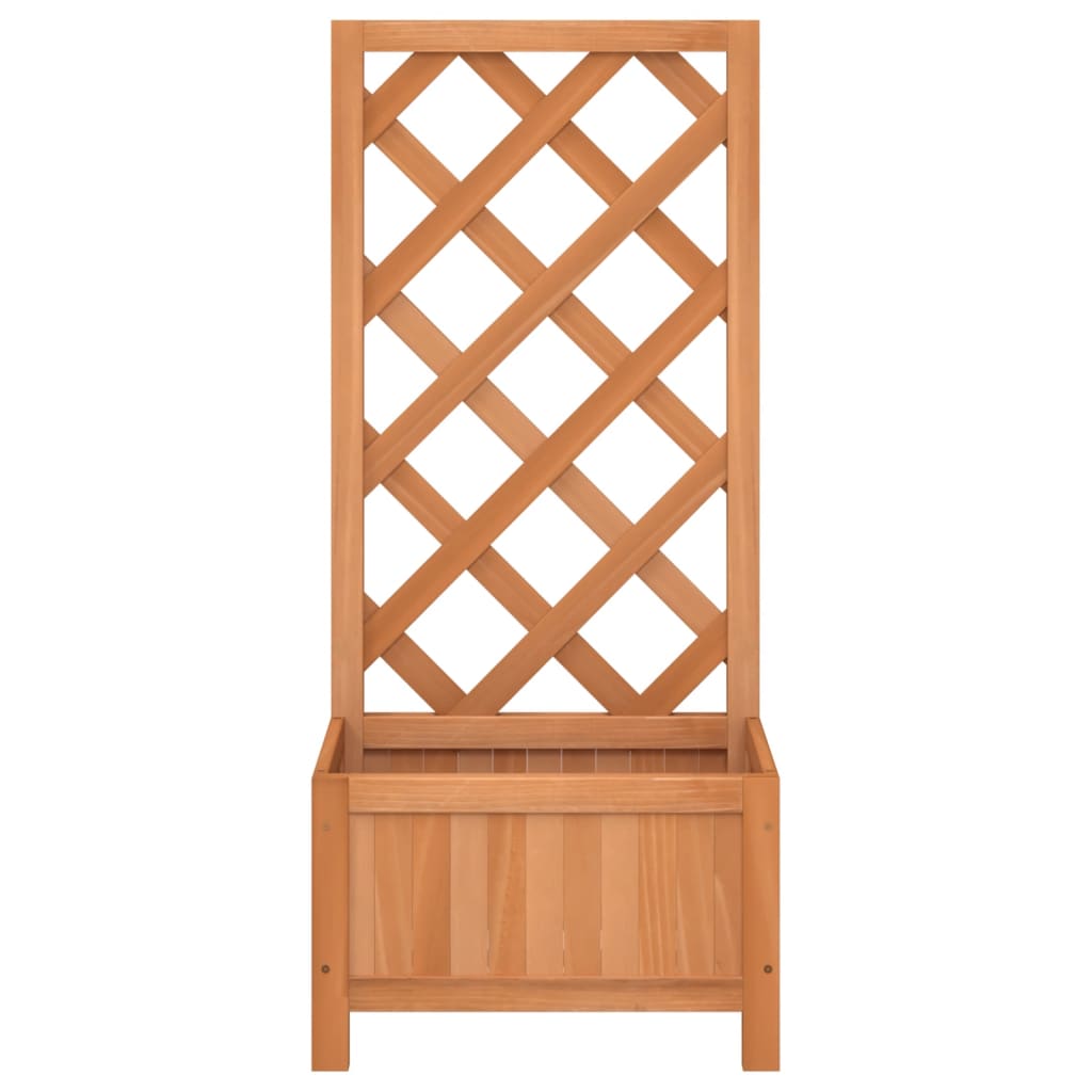 Planter with Trellis Brown Solid Wood Fir