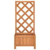 Planter with Trellis Brown Solid Wood Fir
