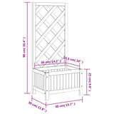 Planter with Trellis Brown Solid Wood Fir
