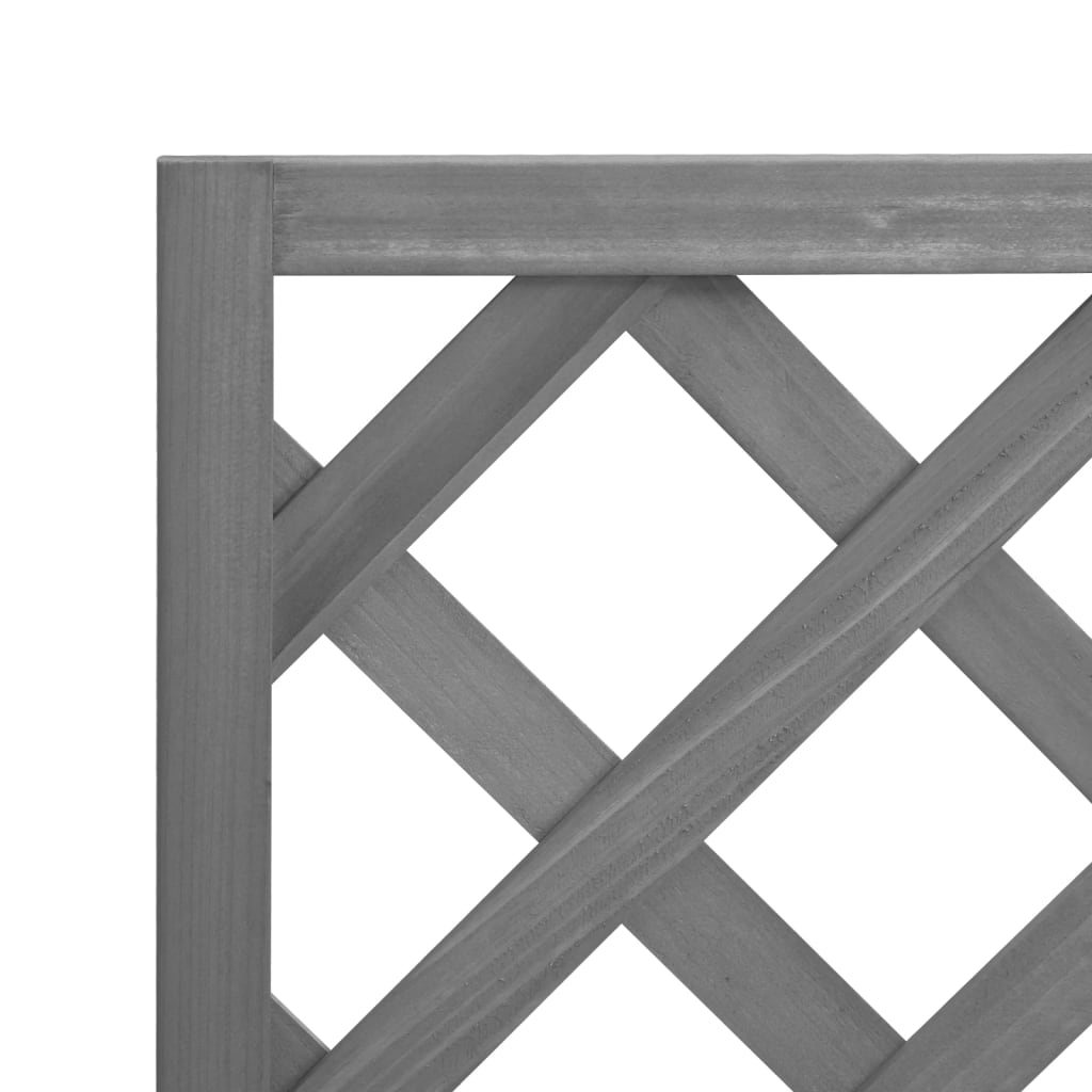 Planter with Trellis Grey Solid Wood Fir