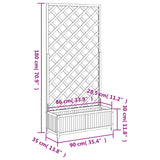 Planter with Trellis Grey Solid Wood Fir