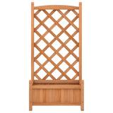 Planter with Trellis Brown Solid Wood Fir