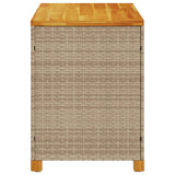 Garden Storage Box Beige 110x55x63 cm Poly Rattan Acacia Wood