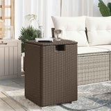 Propane Tank Cover Table Brown 40x40x60 cm Poly Rattan
