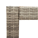 Garden Side Table with Wooden Top Grey 60x40x75 cm Poly Rattan