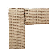 Garden Side Table with Wooden Top Beige 100x40x75 cm Poly Rattan