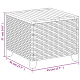 Garden Table Black 45x45x37 cm Poly Rattan Acacia Wood