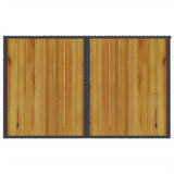 Garden Table with Wooden Top Black 110x68x70 cm Poly Rattan