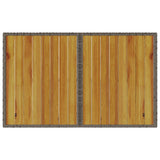 Garden Table with Wooden Top Grey 110x68x70 cm Poly Rattan