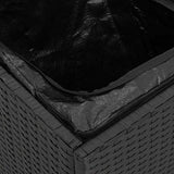 Cushion Box with Storage Black 50 x 50 x 50 cm Poly Rattan