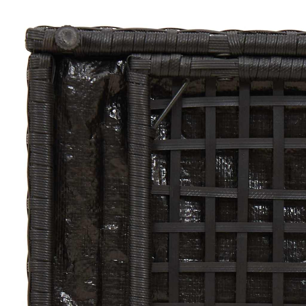 Cushion Box with Storage Black 50 x 50 x 50 cm Poly Rattan