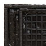 Cushion Box with Storage Black 50 x 50 x 50 cm Poly Rattan