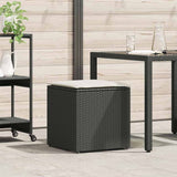 Cushion Box with Storage Black 50 x 50 x 50 cm Poly Rattan