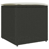Cushion Box with Storage Black 50 x 50 x 50 cm Poly Rattan