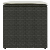 Cushion Box with Storage Black 50 x 50 x 50 cm Poly Rattan