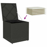 Cushion Box with Storage Black 50 x 50 x 50 cm Poly Rattan