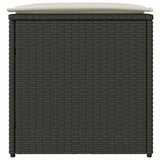 Cushion Box with Storage Black 50 x 50 x 50 cm Poly Rattan