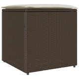 Cushion Box with Storage Brown 50 x 50 x 50 cm Poly Rattan