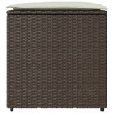Cushion Box with Storage Brown 50 x 50 x 50 cm Poly Rattan