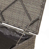 Cushion Box with Storage Grey 50 x 50 x 50 cm Poly Rattan