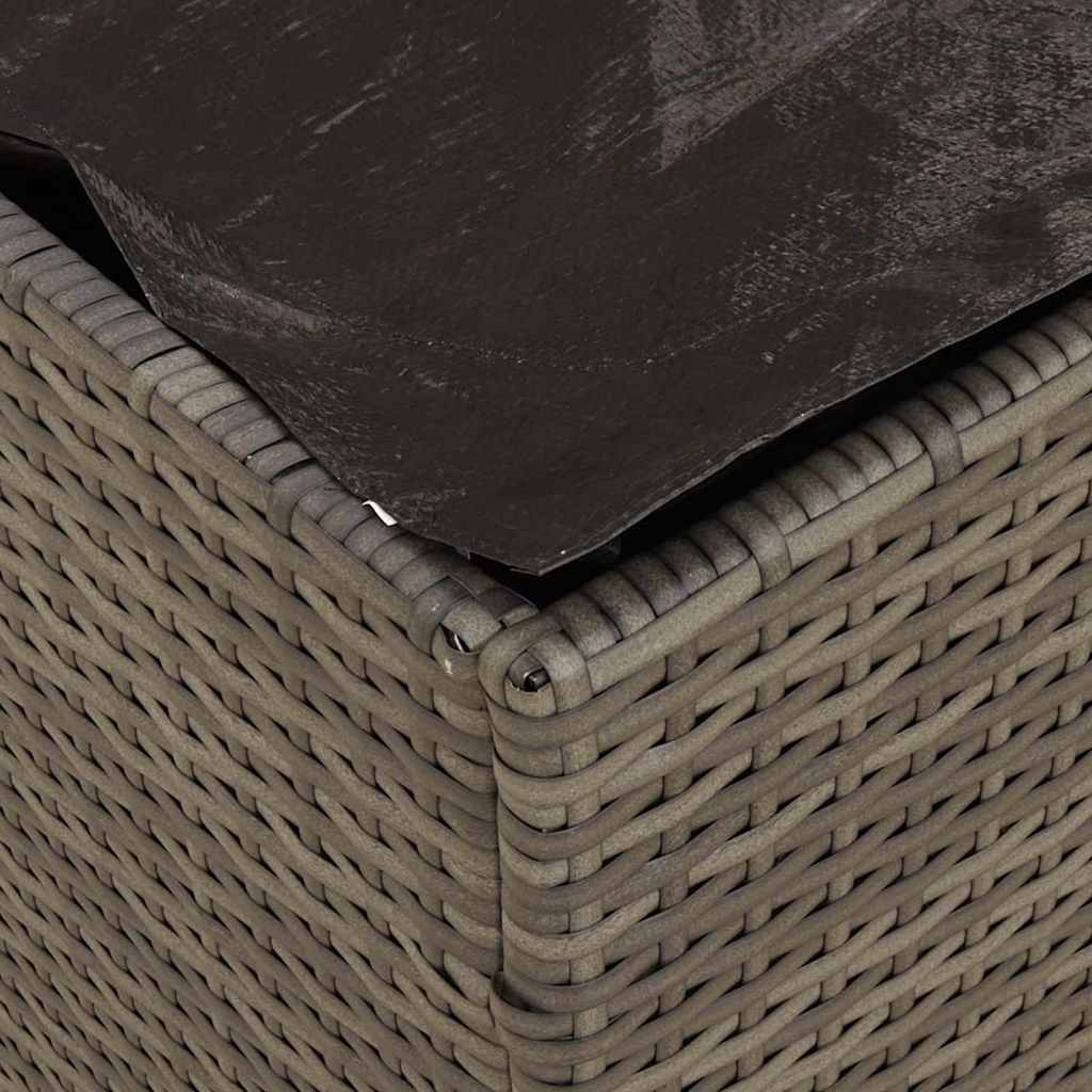 Cushion Box with Storage Grey 50 x 50 x 50 cm Poly Rattan