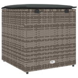 Cushion Box with Storage Grey 50 x 50 x 50 cm Poly Rattan