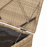 Cushion Box with Storage Beige 50 x 50 x 50 cm Poly Rattan