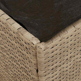 Cushion Box with Storage Beige 50 x 50 x 50 cm Poly Rattan