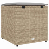 Cushion Box with Storage Beige 50 x 50 x 50 cm Poly Rattan