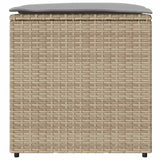 Cushion Box with Storage Beige 50 x 50 x 50 cm Poly Rattan