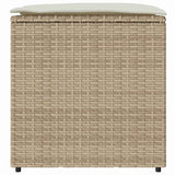 Cushion Box with Storage Beige 50 x 50 x 50 cm Poly Rattan