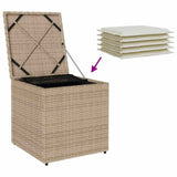Cushion Box with Storage Beige 50 x 50 x 50 cm Poly Rattan