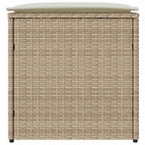 Cushion Box with Storage Beige 50 x 50 x 50 cm Poly Rattan