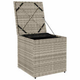 Cushion Box with Storage Light grey 50 x 50 x 50 cm Poly Rattan