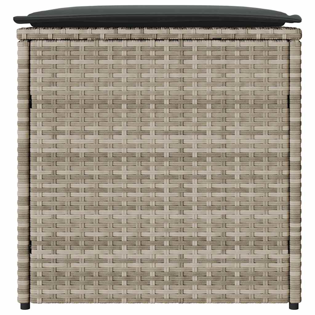 Cushion Box with Storage Light grey 50 x 50 x 50 cm Poly Rattan